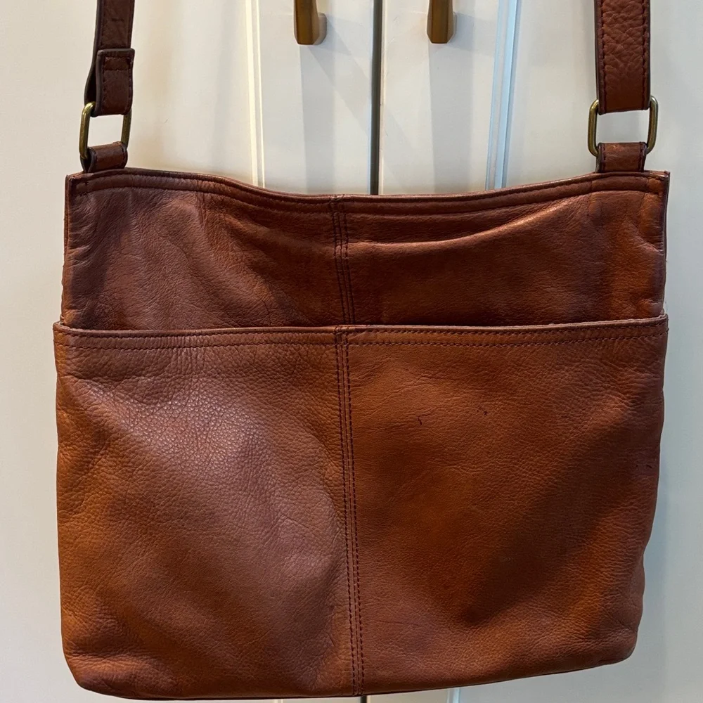 Margot Leather Crossbody in Cognac. Super Soft!